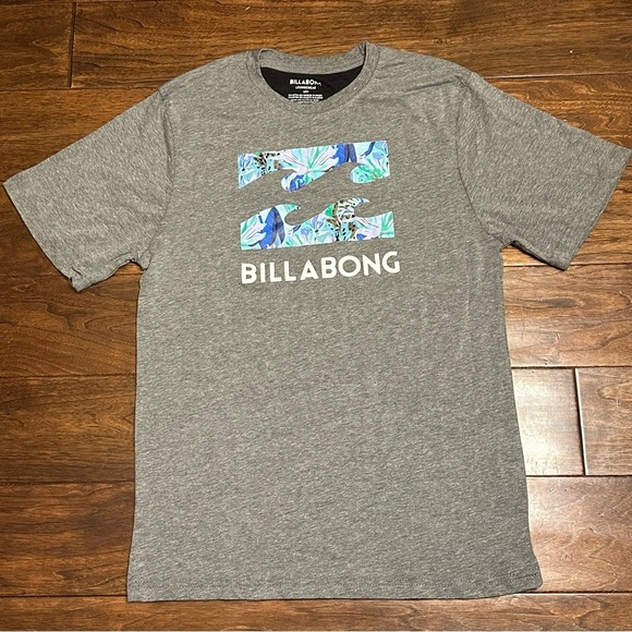 Billabong Loungewear Men’s Small Gray Short Sleeve Wave Graphic T-Shirt New - Picture 1 of 5